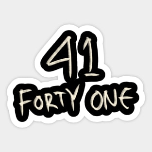 Hand Drawn Letter Number 41 Forty One Sticker